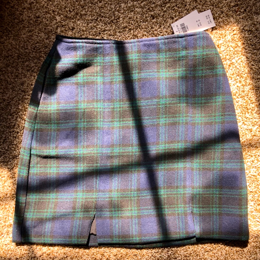 Plaid slit skirt